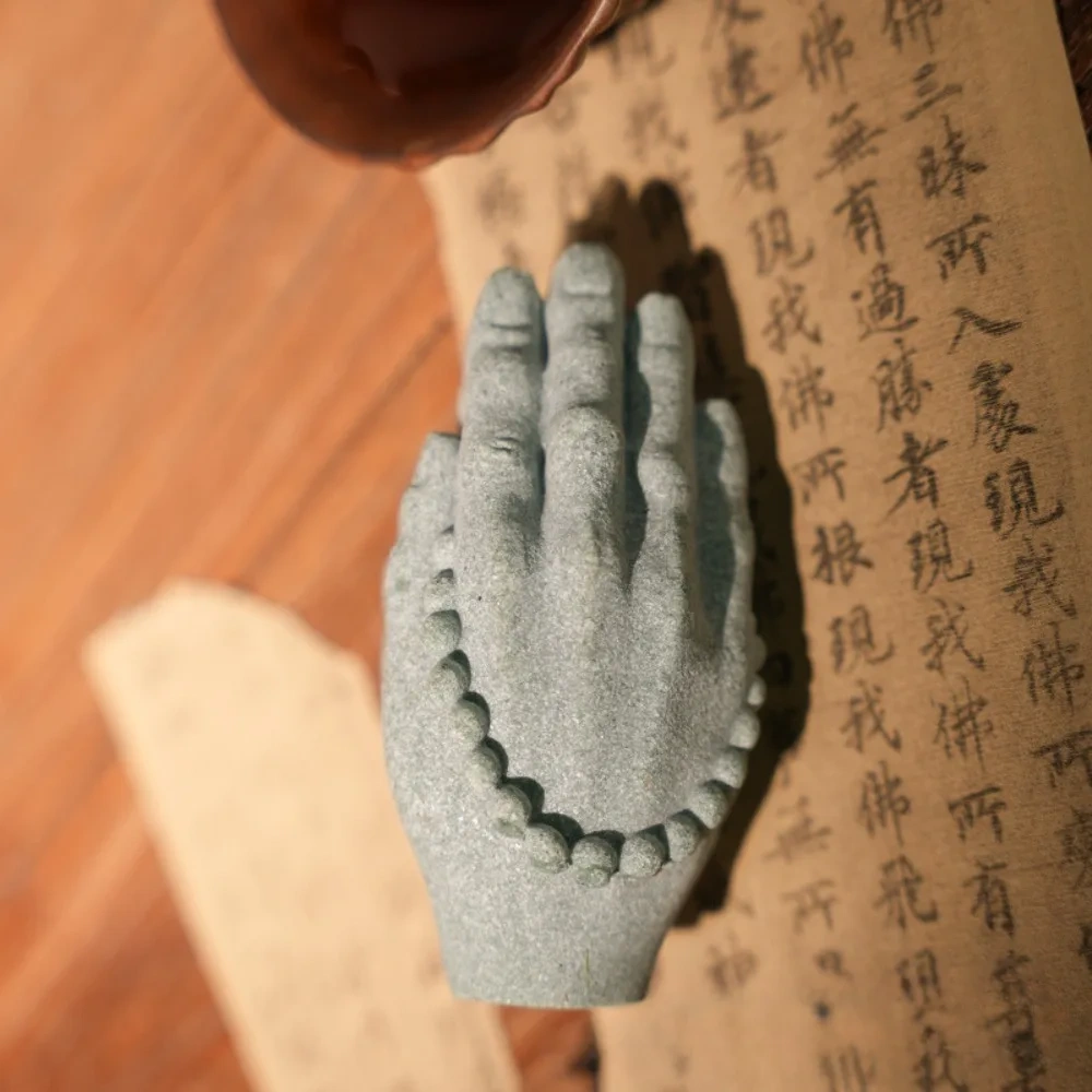 Zen Buddhism Chinese Feng Shui Buddha Hand Figurine Statue Home Fish Aquarium Tank Desktop Garden Bonsai Micro Landscape Decor