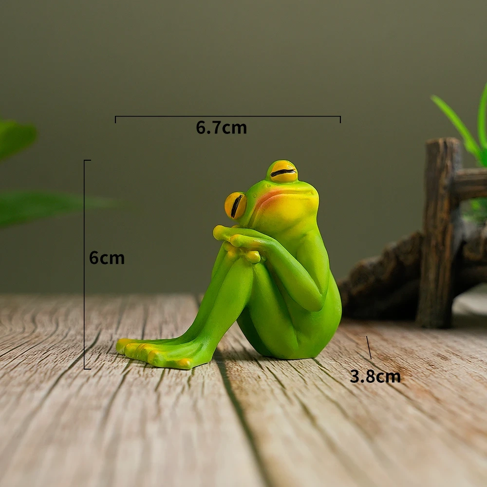 Nordic Resin Frog Decorative Figurines -Funny Animal Statue for Garden Home Office Living Room Entrance Desk Ornament Gifts