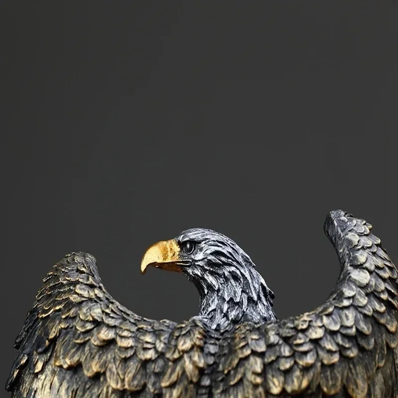 Resin Eagle Statue Decorative Figurines, Home Office Desk Decoration, Symbol of Wealth, Freedom Power, Birthday Gift, Holiday