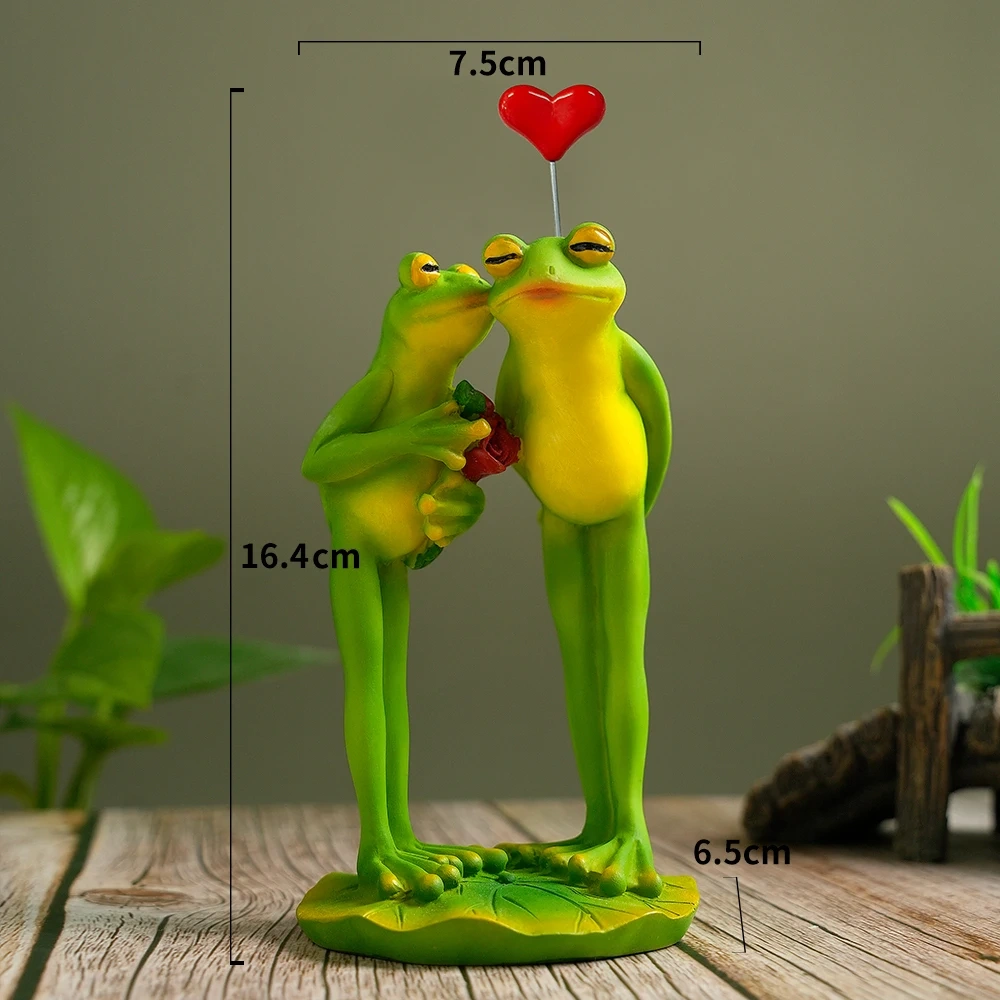 Nordic Resin Frog Decorative Figurines -Funny Animal Statue for Garden Home Office Living Room Entrance Desk Ornament Gifts