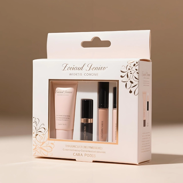 Custom cosmetic paper packaging box for skincare and beauty product presentation