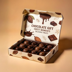 Custom Chocolate Box Packaging Manufacturer Printing Design Food Rigid Cardboard Boxes