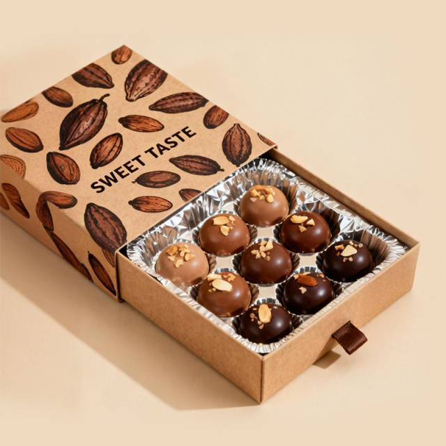 Custom Chocolate Box Packaging Manufacturer Printing Rigid Cardboard Sliding Drawer Box