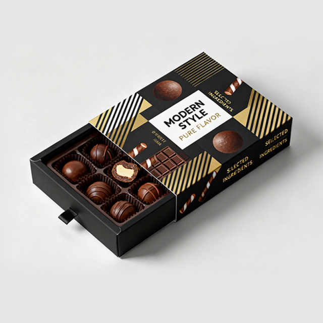 Custom Chocolate Box Packaging Manufacturer Printing Rigid Cardboard Sliding Drawer Box