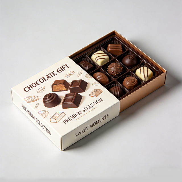 Custom Chocolate Box Packaging Manufacturer Printing Rigid Cardboard Sliding Drawer Box