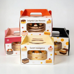 Custom Food Grade Cardboard Cake Box Printing Design Recyclable Paper Packaging Boxes