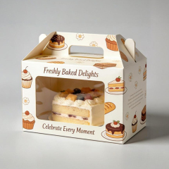 Custom Dessert Pastry Paper Boxes Wholesale Printing Design Cake Packaging Boxes With Window
