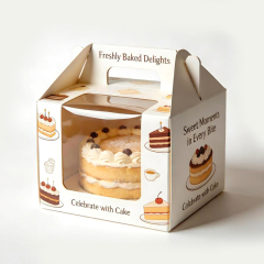 Custom Dessert Pastry Paper Boxes Wholesale Printing Design Cake Packaging Boxes With Window