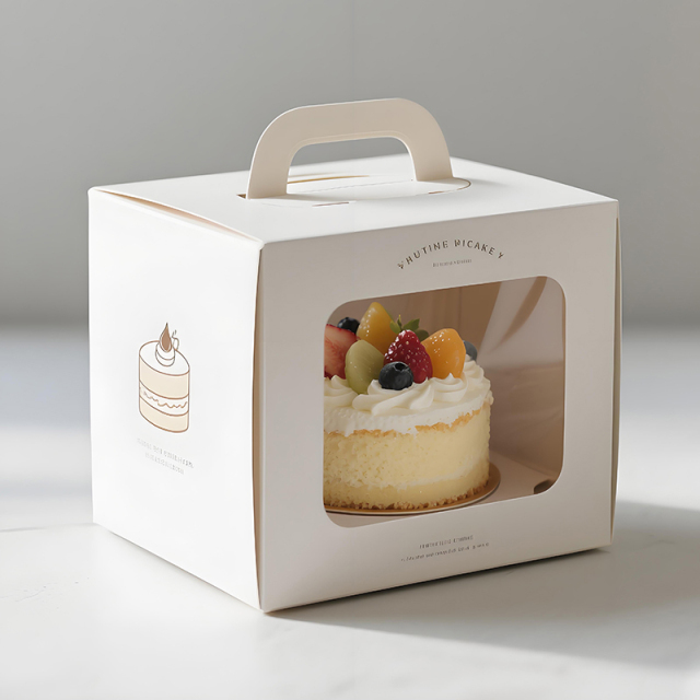 Paper Packaging Box Manufacturer Wholesale Custom Printing Cardboard Cake Boxes With Handle
