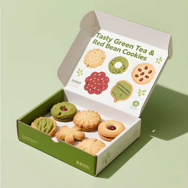 Paper Packaging Boxes Wholesale Custom Printed Design Food Grade Biscuit Cookie Box With Dividers