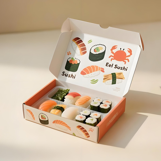 Manufacturer Custom Made Sushi Box Printing Design Recyclable Food Grade Paper Packaging Boxes