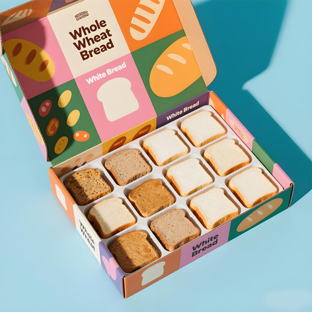 Cardboard Box Manufacturers Custom Printing Design Food Grade Paper Bakery Bread Packaging Boxes