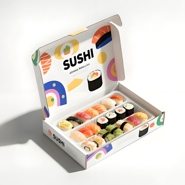 Manufacturer Custom Made Sushi Box Printing Design Recyclable Food Grade Paper Packaging Boxes