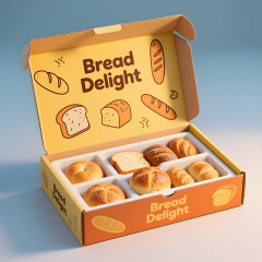 Cardboard Box Manufacturers Custom Printing Design Food Grade Paper Bakery Bread Packaging Boxes