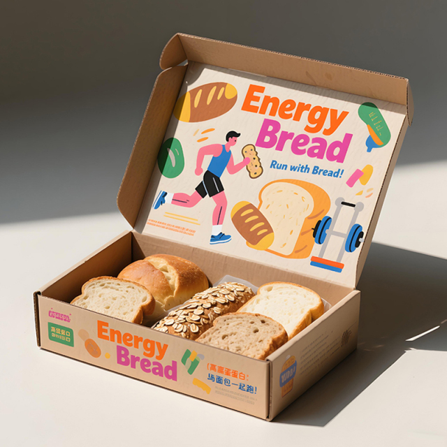 Wholesale Custom Printing Bread Food Packaging Bakery Corrugated Mailbox Cardboard Paper Boxes