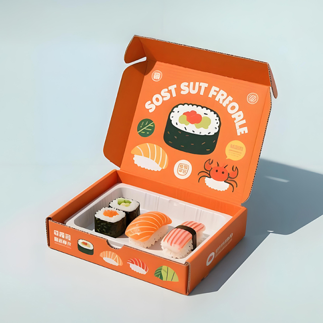 Manufacturer Custom Made Sushi Box Printing Design Recyclable Food Grade Paper Packaging Boxes