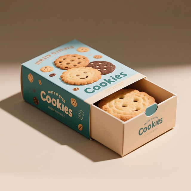 Custom Cardboard Box Manufacturer Printing Food Biscuit Cookie Drawer Packaging Box
