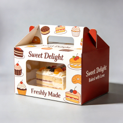 OEM / ODM Offset Printing Bakery Birthday Cake Cardboard Box With Handle