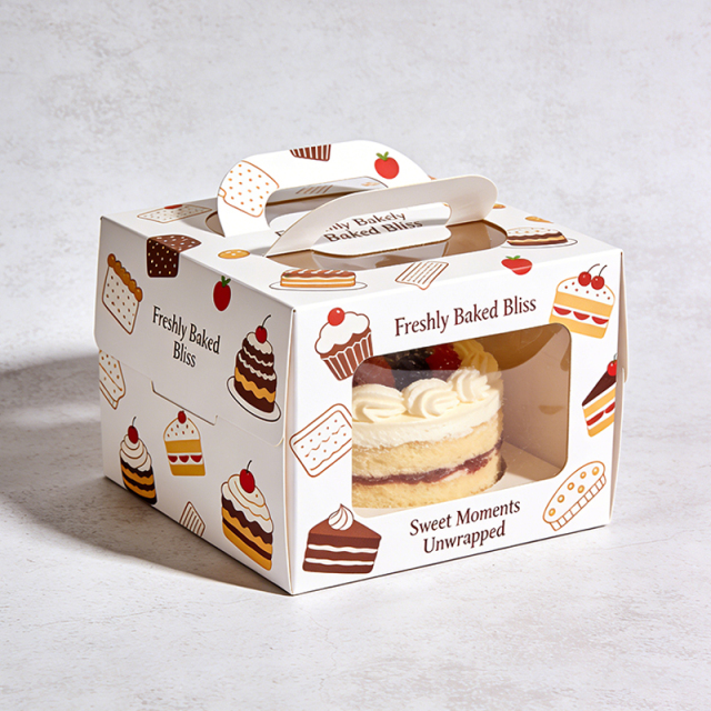 OEM / ODM Offset Printing Bakery Birthday Cake Cardboard Box With Handle