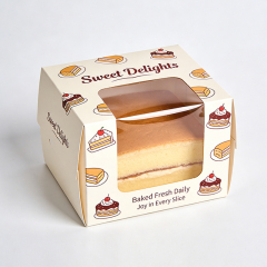 Custom Size Food Grade Paper Cake Packaging Box With Window