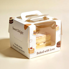 Custom Size Food Grade Paper Cake Packaging Box With Window
