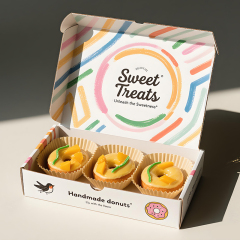 FSC Certified Custom Food Grade Paper Cardboard Packaging Box for Donuts