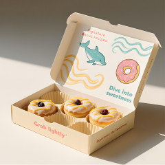 FSC Certified Custom Food Grade Paper Cardboard Packaging Box for Donuts