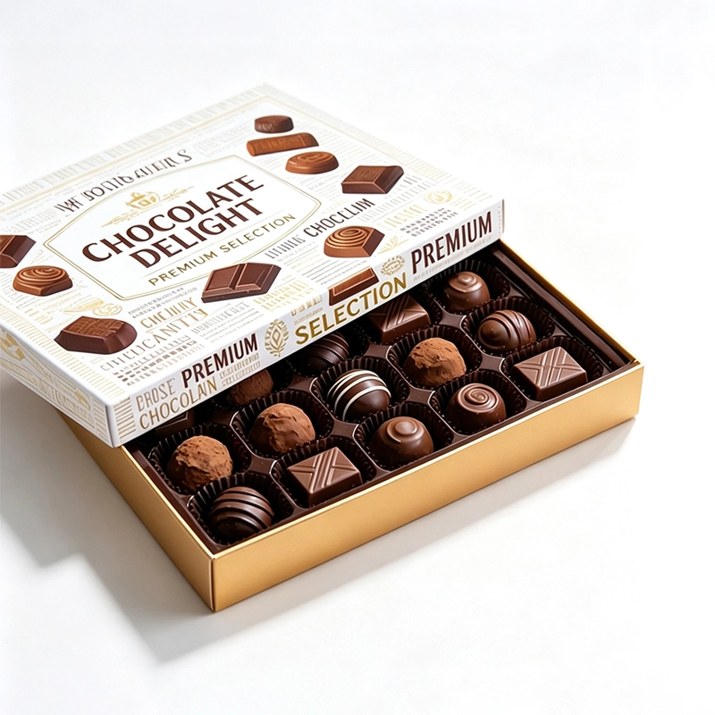 Bespoke Offset Printing Food Grade Paper Chocolate Gift Box With Lid