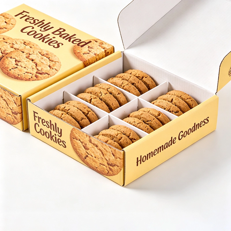 Factory Custom Size Rigid Cardboard Cookie Packaging Box With Dividers