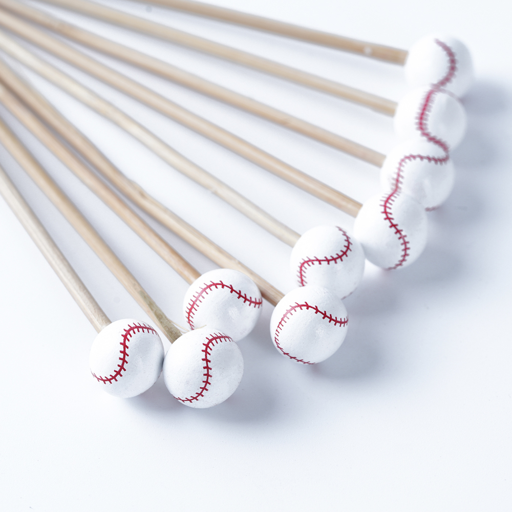 100-Piece Tennis Bamboo Skewers 4.7 Inch Sporty Appetizer Picks for Parties Events