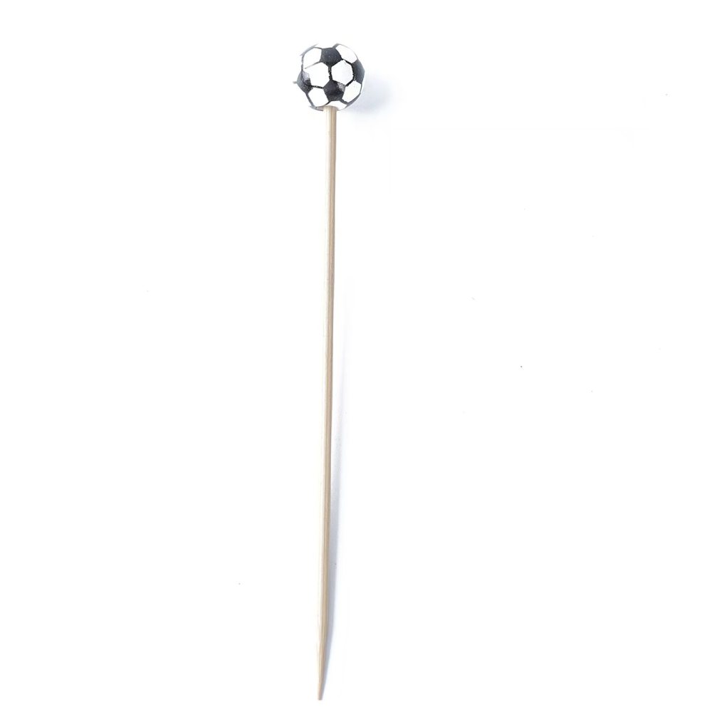 100-Piece Soccer Bamboo Skewers – 4.7 Inch Sporty Appetizer Picks for Parties & Events