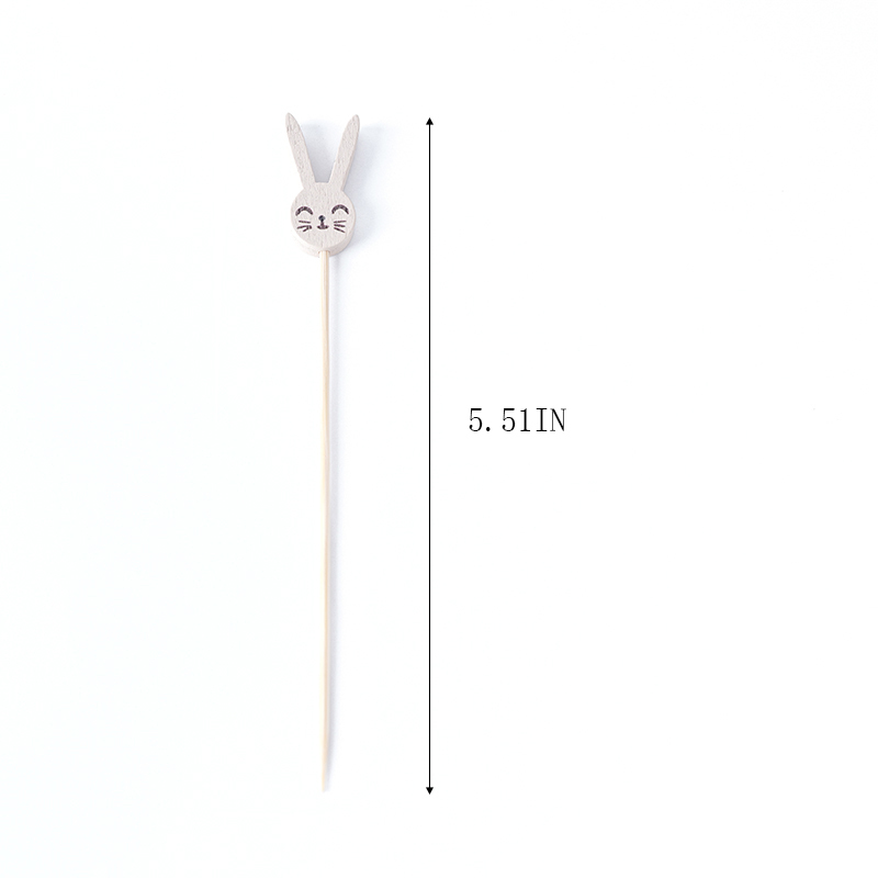 Each Package Contains 100 Creative And Cute Long Eared Rabbit-Shaped Bamboo Sticks Each Measuring 4.7 Inches