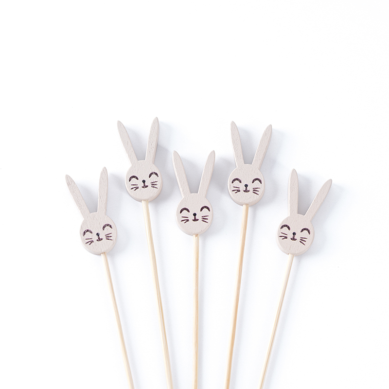 Each Package Contains 100 Creative And Cute Long Eared Rabbit-Shaped Bamboo Sticks Each Measuring 4.7 Inches
