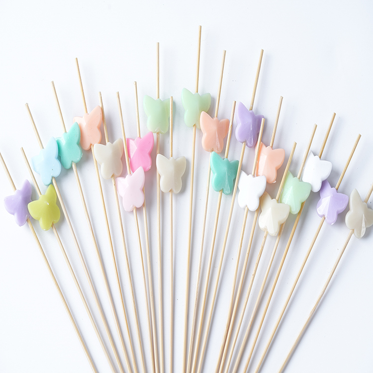 100 Colorful Plastic Butterfly Disposable Fruit Sticks Per Pack 4 Or 7 Bamboo Sticks For Party Barbecue Gatherings