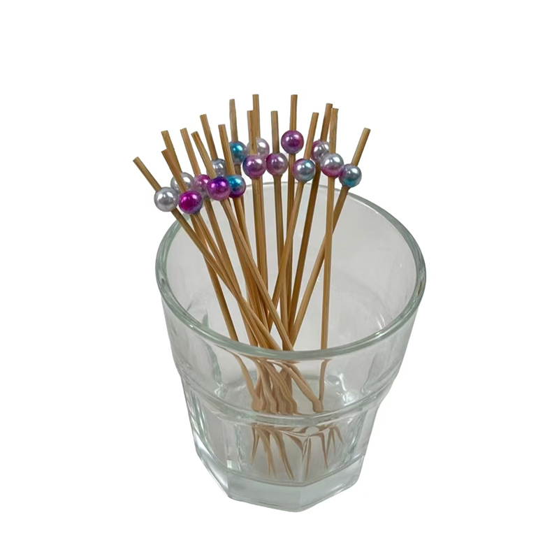 Disposable Gradient Pearl Bamboo Sticks For Daily Snacks Banquets Catering Events