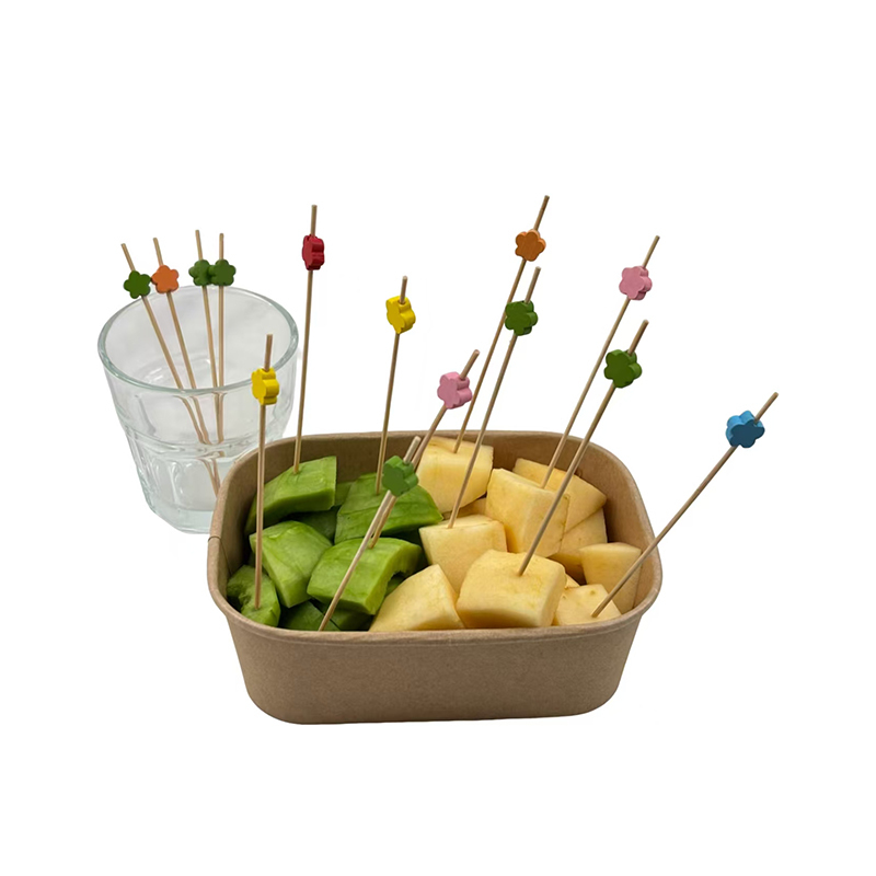 Plum Blossom Bamboo Skewers Cocktail Paddles Fancy Toothpicks Appetizers Party Drinks Fruits