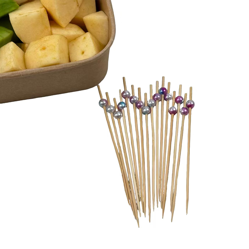 Disposable Gradient Pearl Bamboo Sticks For Daily Snacks Banquets Catering Events