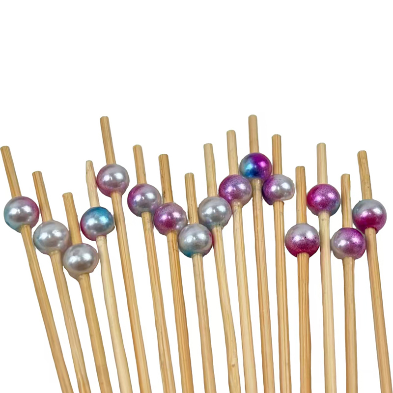 Disposable Gradient Pearl Bamboo Sticks For Daily Snacks Banquets Catering Events