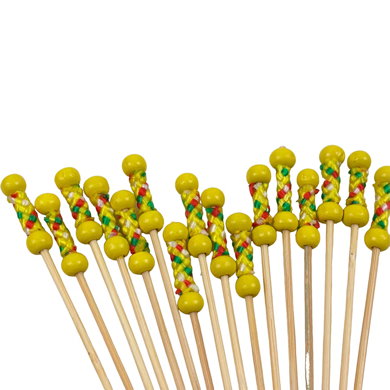 100Pcs/Counts Double-Bead Bamboo Picks Party Kids' Meals Catering Non-Splinter Eco-Friendly