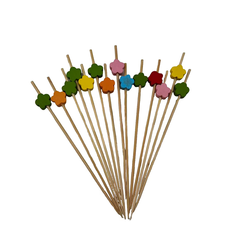 Plum Blossom Bamboo Skewers Cocktail Paddles Fancy Toothpicks Appetizers Party Drinks Fruits