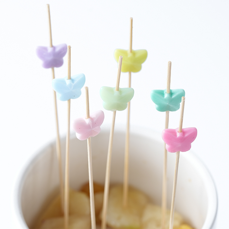 100Pcs Plastic Mixed Butterfly Bamboo Picks -  for Fruit Platters Party Desserts & Cocktails