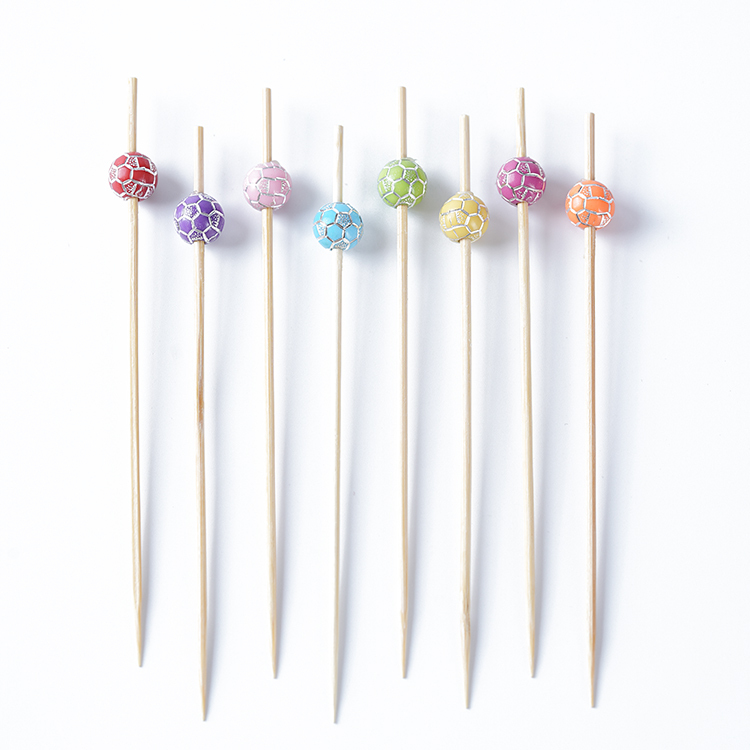 Colorful Football Bamboo Picks - Food-Safe Skewers for Football Parties Kids' Gatherings
