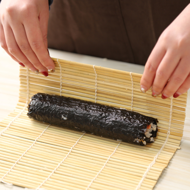White Green Bamboo Sushi Mat Eco-friendly  Disposable Food Rolls for Kitchen Dining Tables