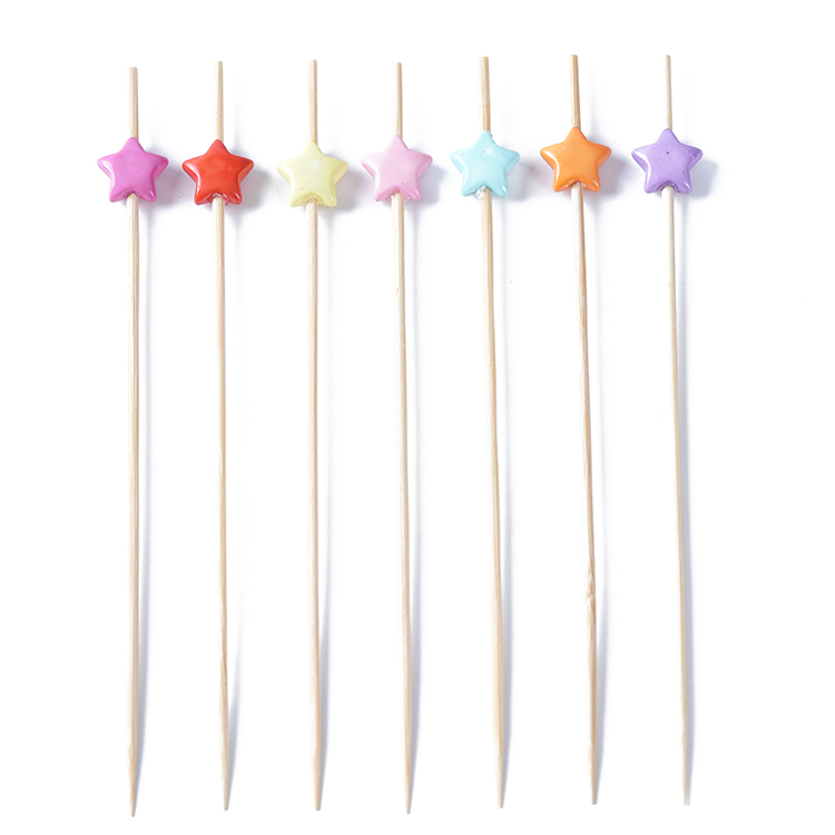 Festive Mixed Star Bamboo Picks - Perfect for Holiday Decor  Fruit Cubes & Cupcake Topping