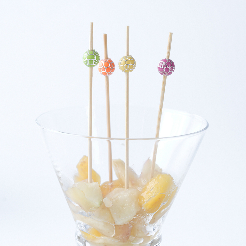 Colorful Football Bamboo Picks - Food-Safe Skewers for Football Parties Kids' Gatherings