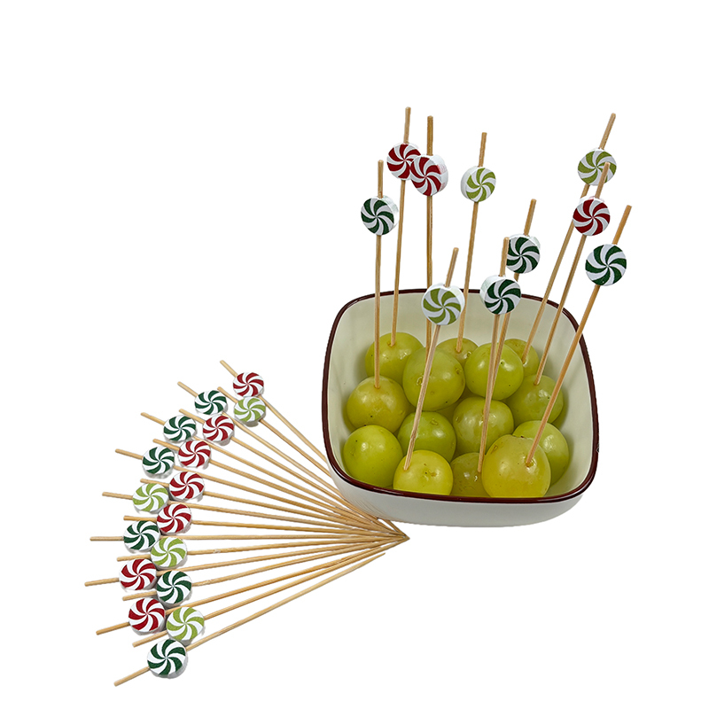 Colorful Lollipop-Shaped Bamboo Fruit Picks for Daily Home Use Kids' Gatherings
