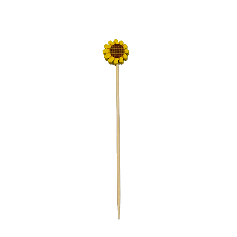 Sunflower-Shaped Bamboo Picks (100Pcs) - Cute for Garden Gatherings Coffee Shops & Buffet Tables