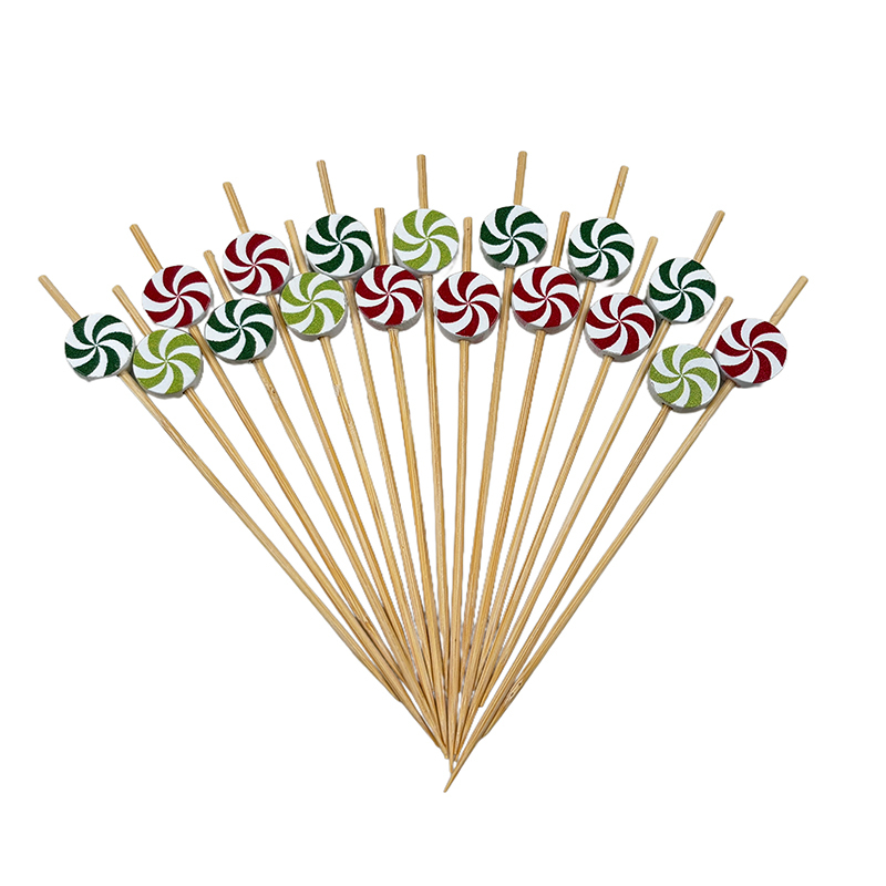 Colorful Lollipop-Shaped Bamboo Fruit Picks for Daily Home Use Kids' Gatherings