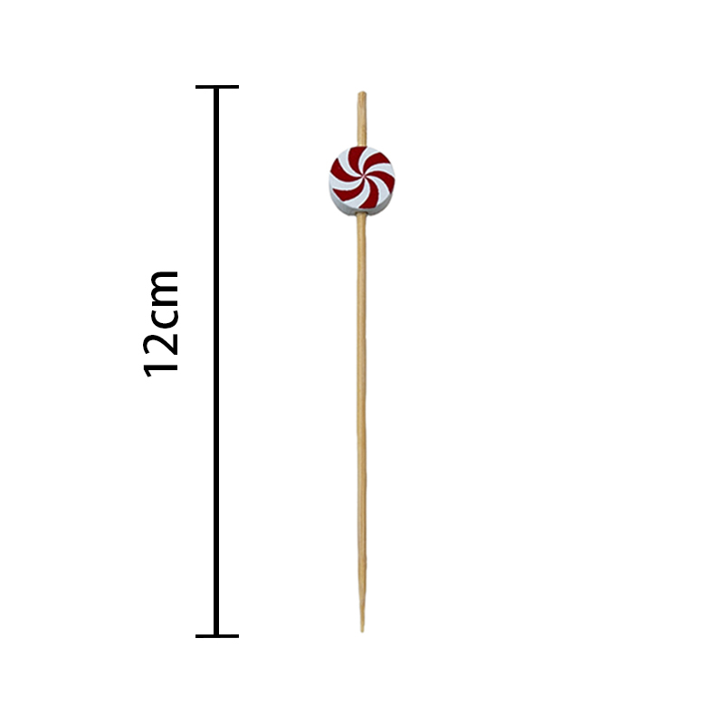 100Pcs of colorful lollipop bamboo sticks - food-safe pie meals, summer parties and fruit platters