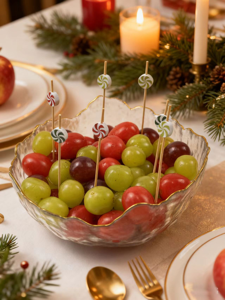 100Pcs of colorful lollipop bamboo sticks - food-safe pie meals, summer parties and fruit platters